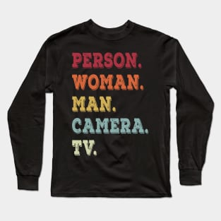 Vintage Person Woman Man Camera Tv Long Sleeve T-Shirt